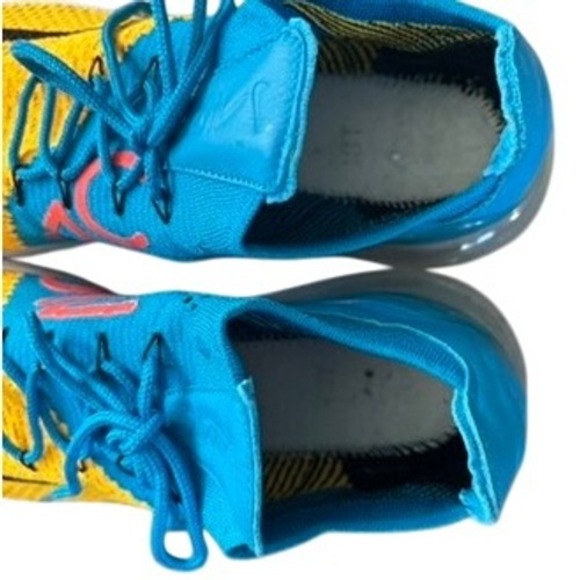 Nike‎ Air Max 270 Flyknit Blue Yellow Men's Sz 10 Activewear Running a01023-800 - Picture 9 of 12